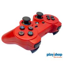 Rød PS3 controller til Playstation 3 - set skråt fra siden