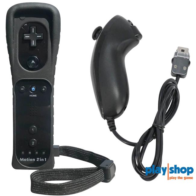 Sort Nintendo Wii Motion Plus + Sort Nunchuck Controller 