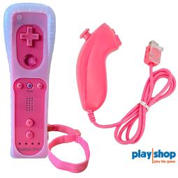 Pink Nintendo Wii Motion Plus + Pink Nunchuck Controller