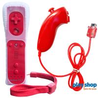 Rød Nintendo Wii Motion Plus + Rød Nunchuck Controller