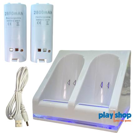 Wii batteri ladestation - Hvid - Nintendo Wii