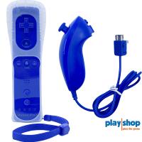 Blå Nintendo Wii Motion Plus + Blå Nunchuck Controller