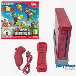 Nintendo Wii Konsol - Rød - New Super Mario Bros