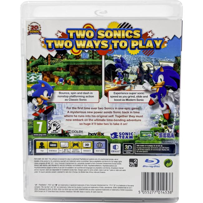Sonic Generations - Playstation 3 - PS3