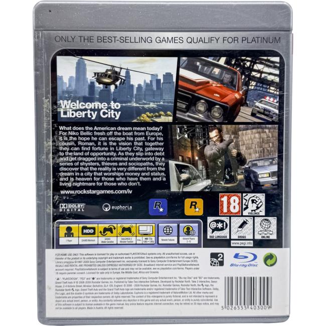 Grand Theft Auto IV - Platinum - Playstation 3 - PS3