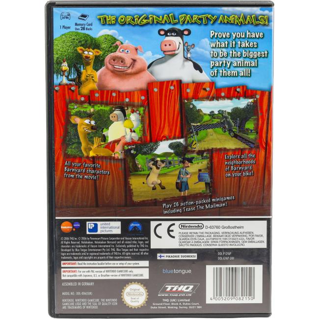 Bagsiden af Barnyard til Nintendo GameCube