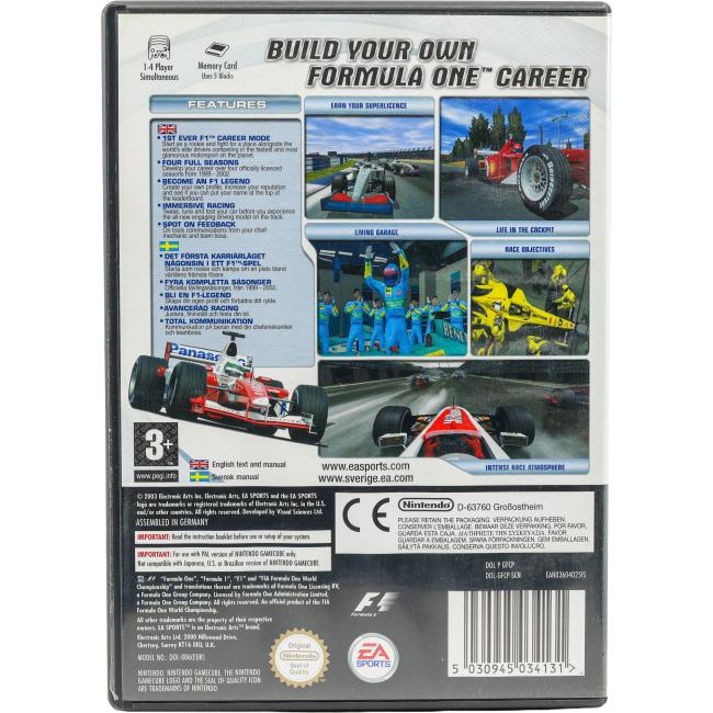 Bagsiden af F1 Career Challenge til Nintendo GameCube