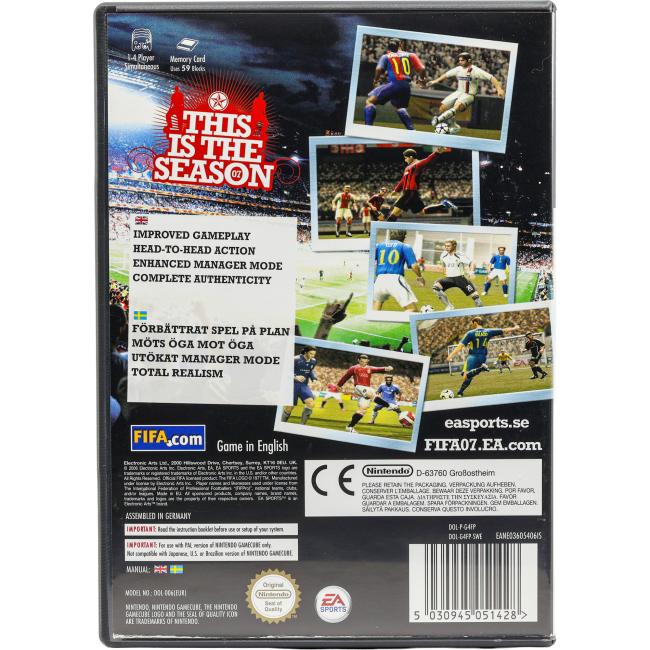 Bagsiden af FIFA 07 til Nintendo GameCube