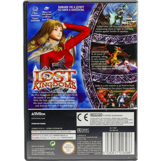 Bagsiden af Lost Kingdoms til Nintendo GameCube