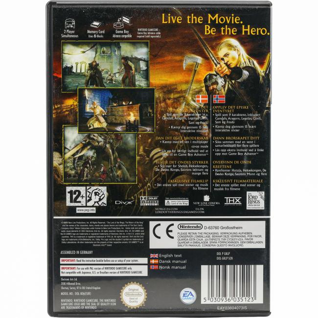 Bagsiden af The Lord of the Rings: The Return of the King til Nintendo GameCube