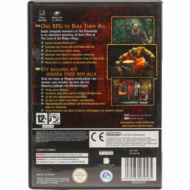 Bagsiden af The Lord of the Rings: The Third Age til Nintendo GameCube