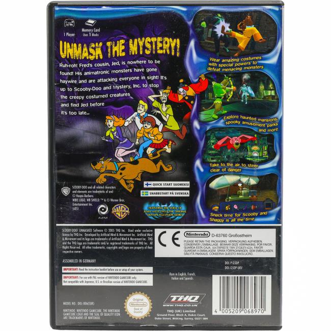 Bagsiden af Scooby-Doo! Unmasked til Nintendo GameCube