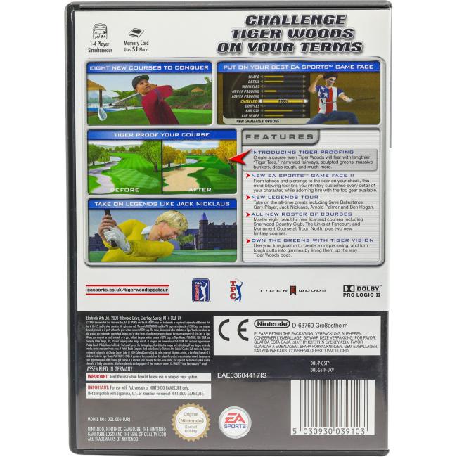 Bagsiden af Tiger Woods PGA Tour 2005 til Nintendo GameCube