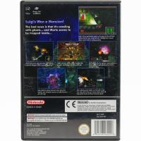 Bagsiden af Luigi's Mansion til Nintendo GameCube