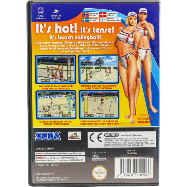 Bagsiden af Beach Spikers til Nintendo GameCube