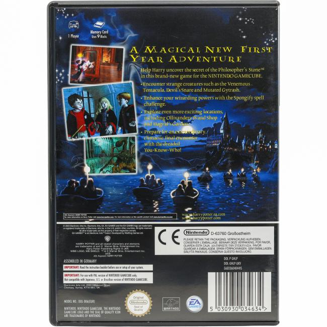 Bagsiden af Harry Potter and the Sorcerer's Stone til Nintendo GameCube