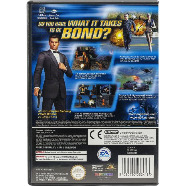 Bagsiden af James Bond 007: NightFire til Nintendo GameCube