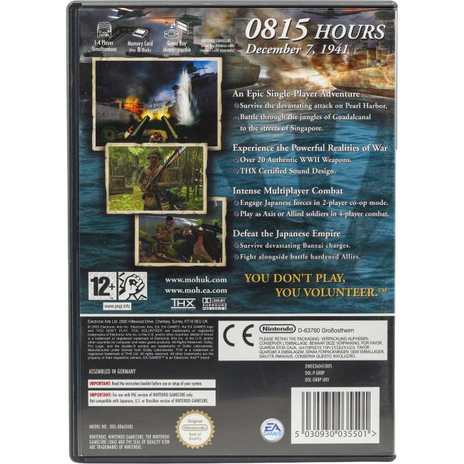 Bagsiden af Medal of Honor: Rising Sun til Nintendo GameCube