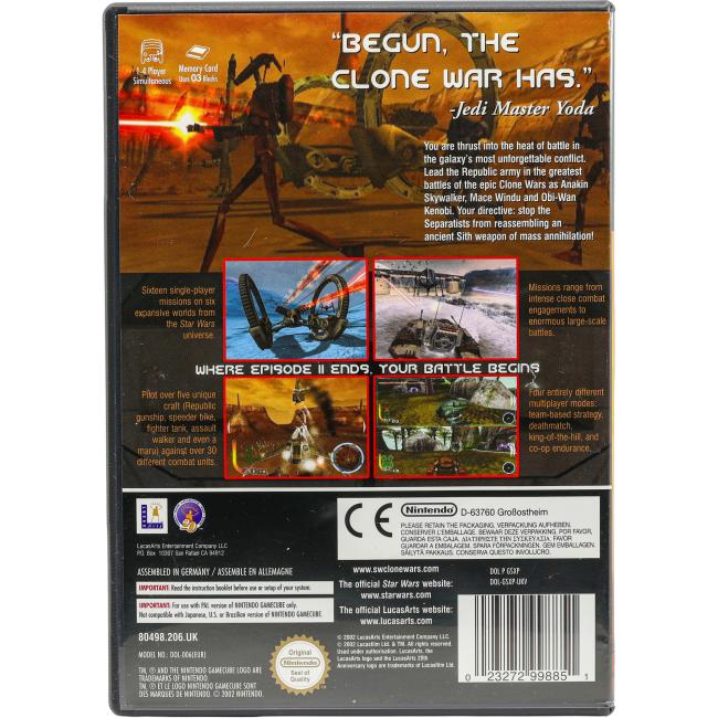 Bagsiden af Star Wars: The Clone Wars til Nintendo GameCube