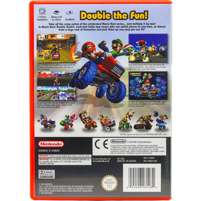 Bagsiden af Mario Kart: Double Dash!! til Nintendo GameCube